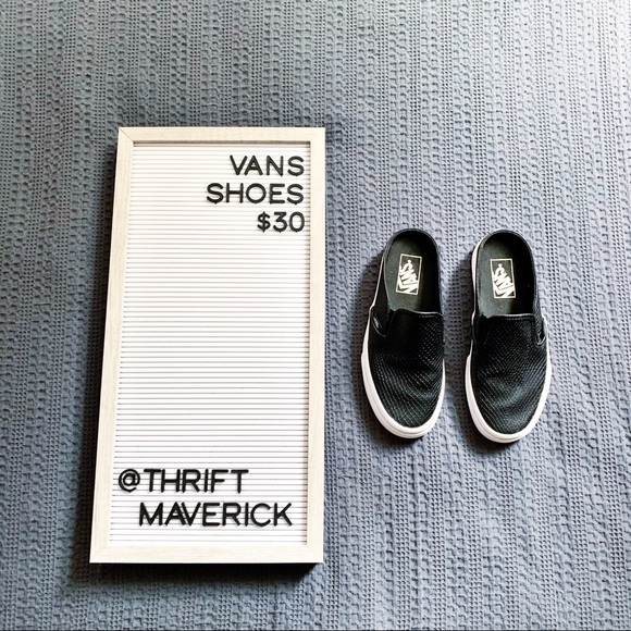 Vans Shoes - Black Snakeskin Print Mules | Vans